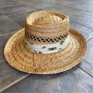 Goldcoast Sunwear 100% Natural Fibre Sunhat w. Palm Tree Ribbon One Size
